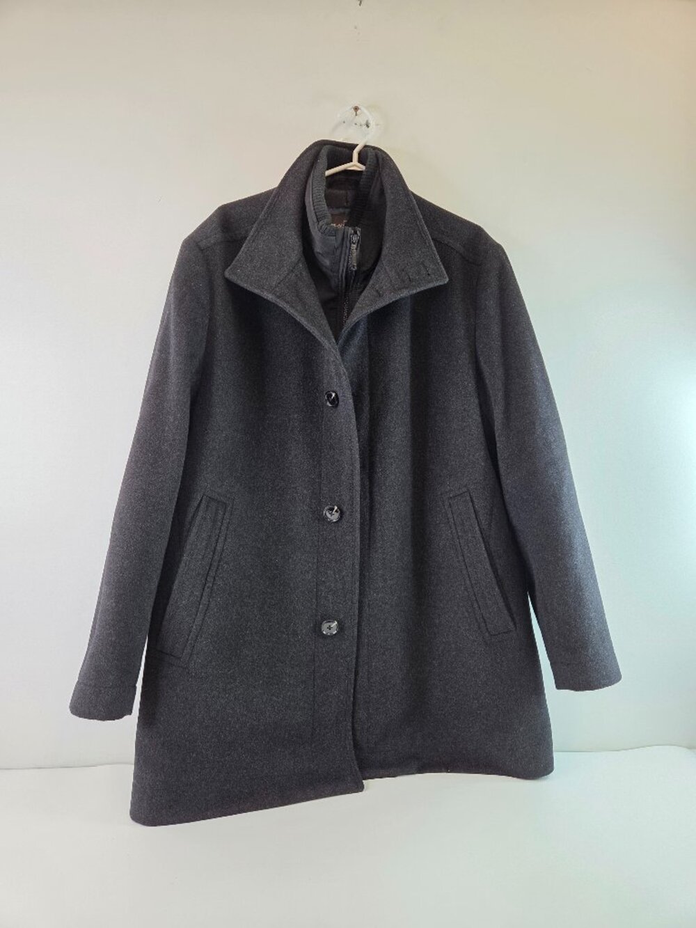 Black Brown 1826 Mens Wool Blend Pea Coat Size 44R